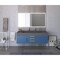 Castello Usa Nile 60" Wall Mounted Blue Vanity With Gray Top And Gold Handles CB-MC-60BLU-GLD-2053-GR - alternate 4